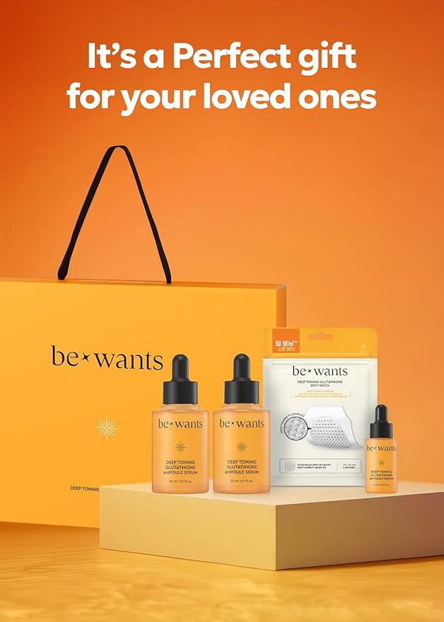 [K-Beauty] Bewants Deep Toning Glutathione Ampoule Serum | Korean Skincare with Vitamin C & Calendula Extract, 1.01 fl.oz & Bewants Deep Toning Glutathione Spot Patch-Velvo Beauty