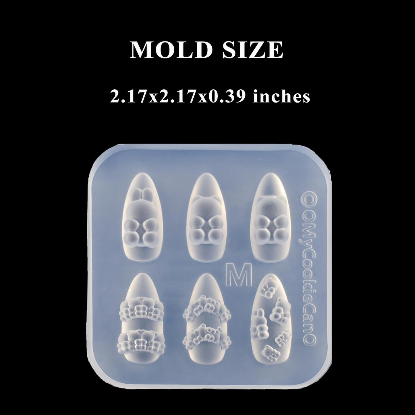 Silicone Nail Art Molds Cute Little Bear Charm Design Carving Template Resin Mold Nail Accessories for Women DIY Manicure Supplies-Velvo Beauty