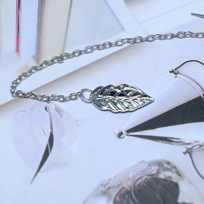 Boho Leaf Cuff Chain Earrings Silver Dangle Chain Earrings Cartilage Helix Earrings Cuff Helix to Lobe Chain Earrings Jewelry for Women and Girls-Velvo Beauty