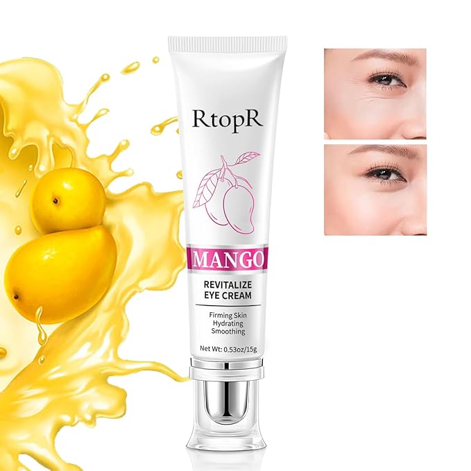 RtopR Mango Firming Eye Cream, Under Eye Cream for Dark Circles and Puffiness, Firm and Smooth the Look of Fine Lines, Smoothes the Skin Around the Eyes-Velvo Beauty