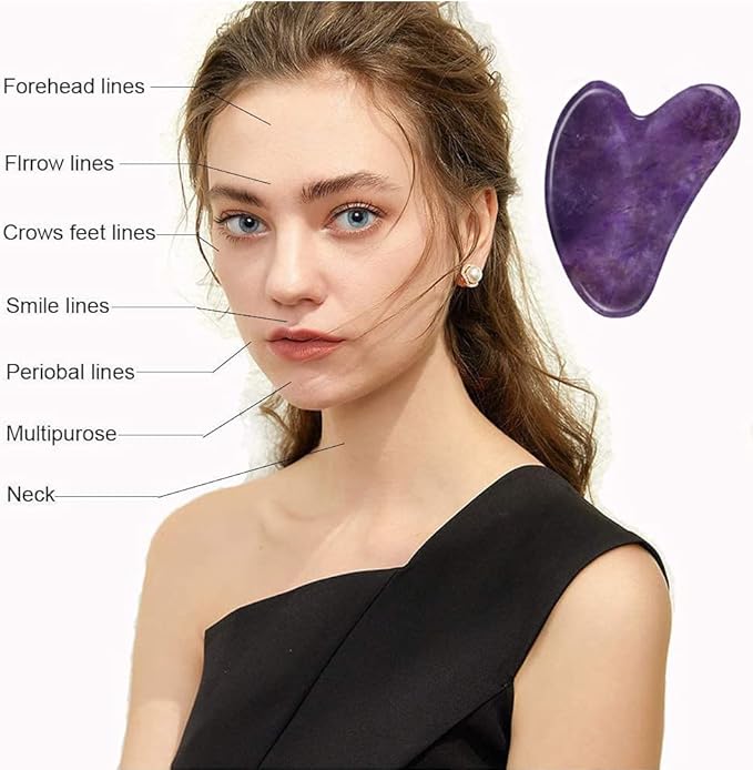 Ditind Gua Sha, Gua Sha Facial Tools, Guasha Tool for Face Tighten Skin, Gua Sha Massage Beauty Tool for Body Eyes Neck Massager with Travel Box-Velvo Beauty