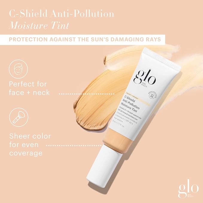 Glo Skin Beauty C-Shield Anti-Pollution Moisture Tint - Tinted Moisturizer With SPF 30 for Face, Broad Spectrum Protection & Vitamin C, 1.7 Oz (2N-Light)-Velvo Beauty