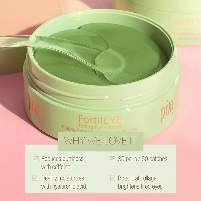 Pixi FortifEYE Hydrogel Under-Eye Patches, 30 Pairs, 60 Patches-Velvo Beauty