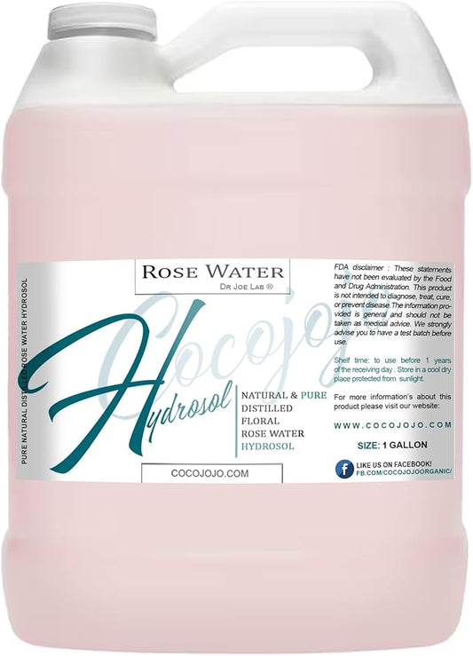 Rose Hydrosol Spray Cleansing Non GMO Facial Toner for Face Body Locs Rose Water Hydrating Face Mist, for Hydration Pure & Natural Hydrosol for All Skin Types - COCOJOJO - Bulk 128 OZ - 1 Gallon-Velvo Beauty