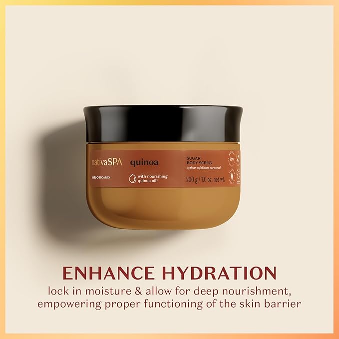 Nativa SPA by O Boticário Quinoa Sugar Body Scrub, Gentle Exfoliation & Skin Firmness Foot & Body Scrub, 7 Ounce-Velvo Beauty