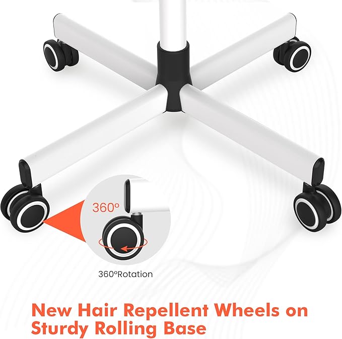 TASALON Professional Facial Steamer on Wheels, Hot Ozone Face Steamer for Facial, Esthetician Steamer for Salon Beauty and Spa, Mist Face Steamer for Facial Deep Cleaning Skin Care Equipment- White-Velvo Beauty