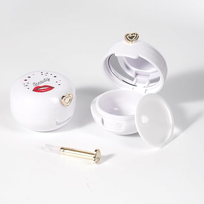 2 Pack Lip Balm Containers,Plastic Portable Empty Lip Balm Container with Mirror and Silicone Lip,Empty Lipstick Dispenser Box for Travel,Home-Velvo Beauty