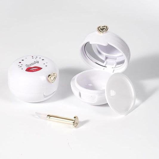 2 Pack Lip Balm Containers,Plastic Portable Empty Lip Balm Container with Mirror and Silicone Lip,Empty Lipstick Dispenser Box for Travel,Home-Velvo Beauty