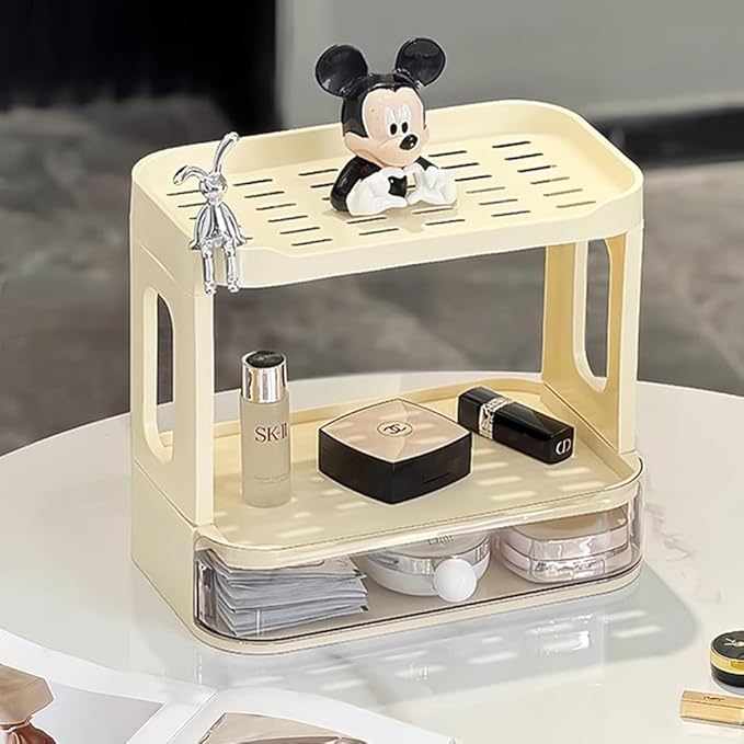 3-Tier Desk Organizers & Dispensers，Mail Holder for Office Desk Organization，Kitchen Spice Rack or Bathroom Countertop Organizer, Gift for Teachers, Classmates, and Friends (Beige)-Velvo Beauty