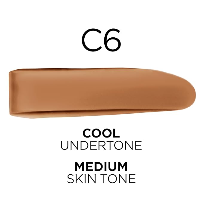 L'Oreal Paris True Match Super-Blendable Foundation, Medium Coverage Liquid Foundation Makeup, C6, Medium, 1 Fl Oz-Velvo Beauty