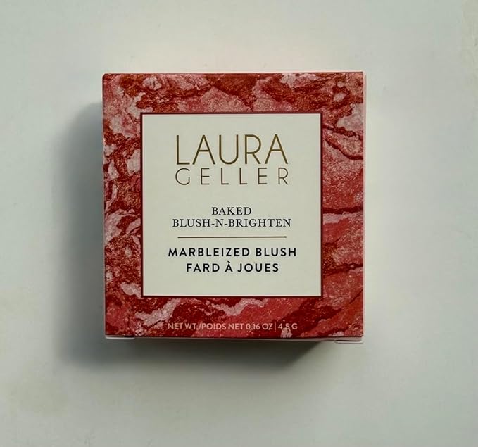 LAURA GELLER NEW YORK Baked Blush-n-Brighten Marbleized Blush for Cheeks - Ethereal Rose - Natural Finish - Buildable Color-Velvo Beauty