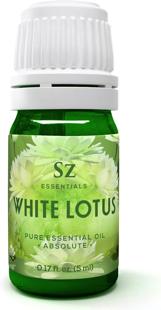 White Lotus 100% Pure, Essential Natural Oil - Extracted from Nymphaea Lotus - Rich & Sweet Scent, with Exotic Floral Overtones - Therapeutic Grade & Vegan - 0.17 fl oz (5ml)-Velvo Beauty