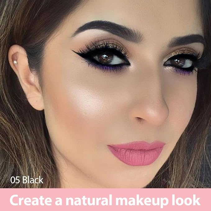 evpct 2Pcs Black Magic Microblading Dual-Ended Eyebrow Contouring Pen Brow Pencil, with 4 Brush Micro-Fork-Tips Applicator and Precise Brush-Tip, Hair Like Strokes, with Dual-ended Eyebrow Brush-Velvo Beauty