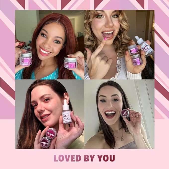 Handmade Heroes Bakuchiol Lip Scrub 1 fl oz | Deep Conditioning Lip Plumper Helps Reduce Fine Lines and Wrinkles Appearance | 100% Cruelty Free Vegan | Lip Care for Luscious Lips-Velvo Beauty