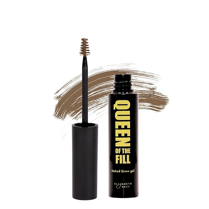 Elizabeth Mott Queen of the Fill Tinted Eyebrow Gel – Brow Filler, Volumizer & Setter – Defines, Shapes & Covers Gray Hairs – Water-Resistant, Long-Lasting – Cruelty-Free – Light Medium Brown 4g-Velvo Beauty