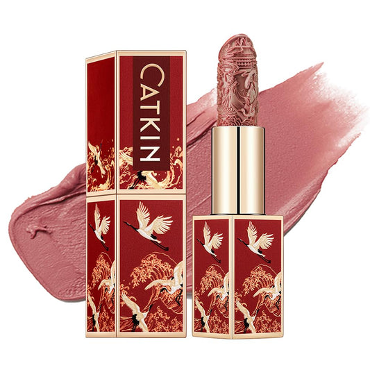 Catkin Semi-Matte Lipstick Hydrating High Impact Color Infused with Vitamin E and Avocado Oil Smooth Soft Texture Long Lasting Matte Finish 155-Velvo Beauty