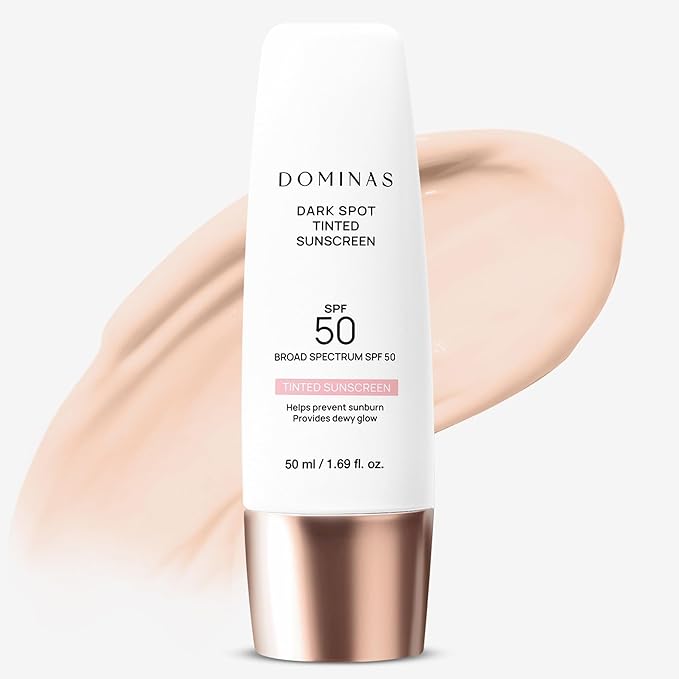 SPF 50 DOMINAS Tinted Sunscreen Moisturizer (1.7fl oz) - Tone Correction, Korean Skin Care, Broad-Spectrum UV Defense Sunblock, Water-in-Oil Formula for Lightweight, Panthenol, Sun Cream-Velvo Beauty
