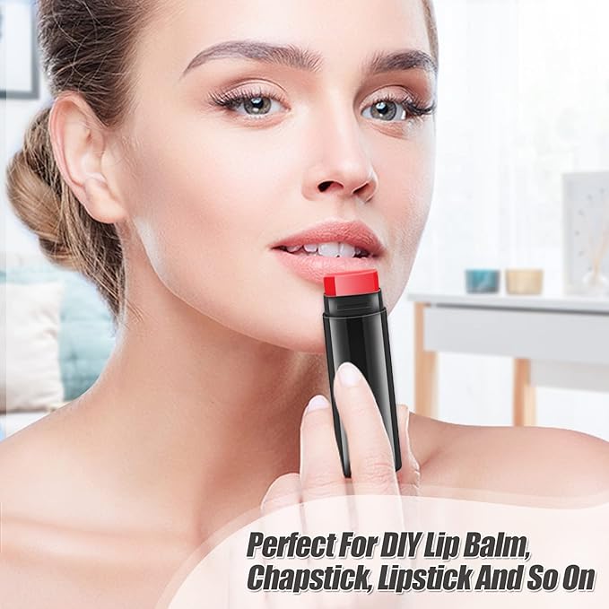 40 PCS 4.5g Oval Lip Balm Tubes Plastic Twist-up Filling Stick Refillable Lipstick Tube Containers for Chapstick Homemade Lip Balm DIY Deodorants Crayon (Black)-Velvo Beauty