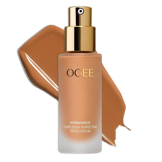 Ogee Complexion Perfecting Liquid Foundation - Lightweight Tinted Moisturizer For Face (Maple 8.25W - Medium Deep, Golden Bronze Undertones) - with Vitamin C & Jojoba Oil - Certified Organic-Velvo Beauty