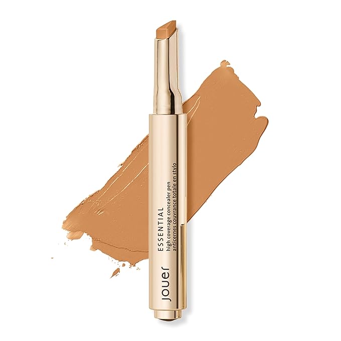 Jouer Essential High Coverage Concealer Pen - Under Eye Concealer for Dark Circles - Brightening Makeup for Eye Circles - Color Corrector Eye Primer with Hyaluronic Acid and Vitamin E-Velvo Beauty