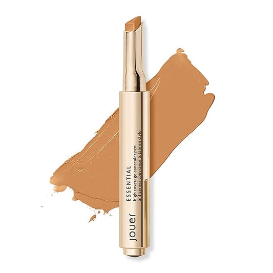 Jouer Essential High Coverage Concealer Pen - Under Eye Concealer for Dark Circles - Brightening Makeup for Eye Circles - Color Corrector Eye Primer with Hyaluronic Acid and Vitamin E-Velvo Beauty