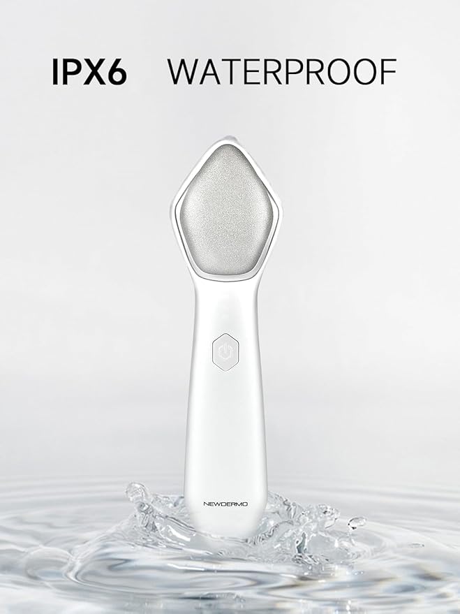 NEWDERMO Microdermabrasion Machine Pro, Large Diamond Electric Microdermabrasion Wand Tool With 3 Levels Frequency for Face Body Exfoliate Skin Care(White)-Velvo Beauty