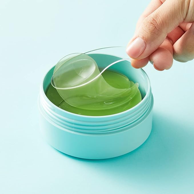 CELDERMA Active Repair Green Hydrogel Eye Patch [60 sheet / 30 pairs], Anti-aging & Nourishing, Whitening, Dark Circles, Wrinkle.-Velvo Beauty