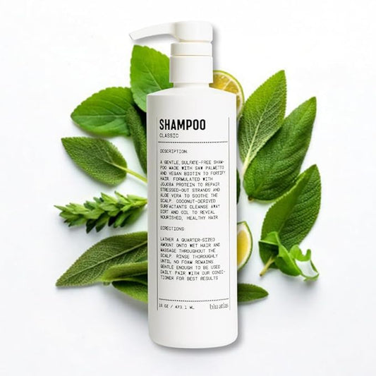 Blu Atlas Men's Natural Shampoo – Organic, Sulfate-Free, Paraben-Free – Deep Cleansing & Hydrating – Classic Scent (Bergamot, Sage, Patchouli) – Made in America– 16 oz-Velvo Beauty