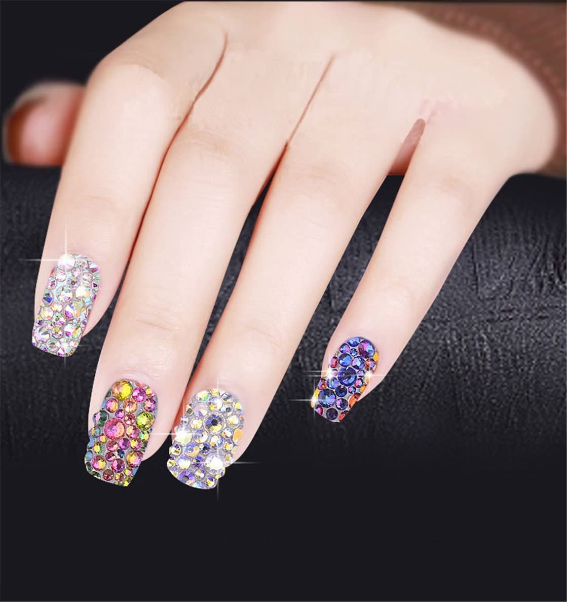 1500 Pieces SS16 4mm Flatback Rhinestones Clear Glass Round Gems Crystals for Nail Art DIY Crafts Clothes Shoes Bags （Sapphire）-Velvo Beauty