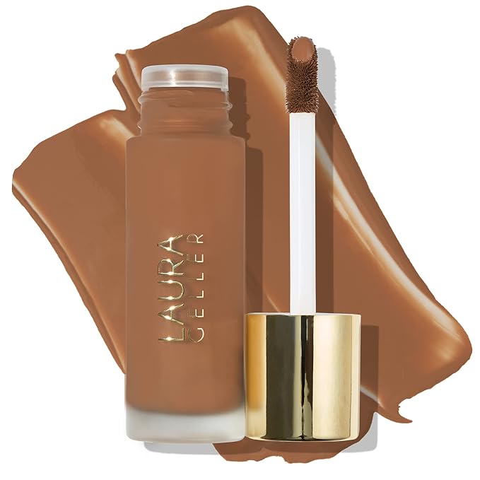 LAURA GELLER NEW YORK Double Take Liquid Foundation | Medium to Full Coverage, Natural Matte Finish, Deep-Velvo Beauty