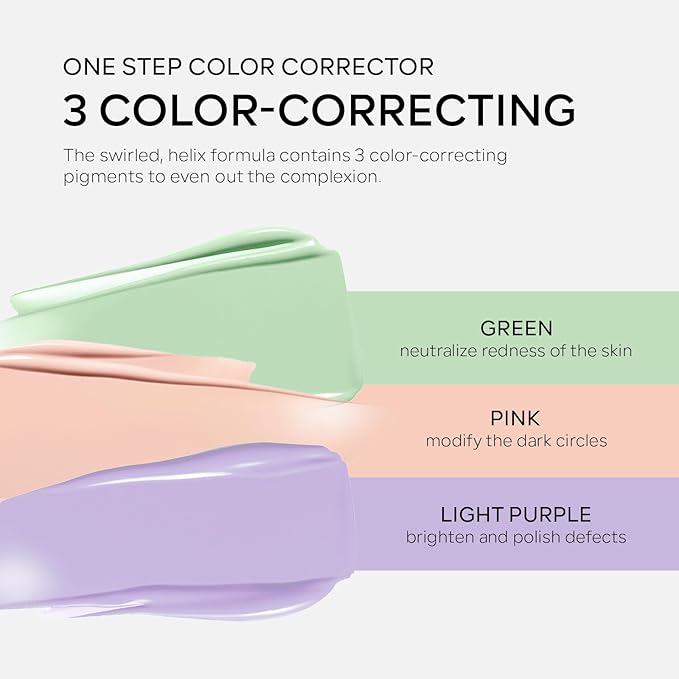 3 in 1 Color Correcting Makeup Primer Facial Serum, SPF 50 PA+++ Sunscreen Isolation Cream, Oil Control Moisturizing Skin Tone Correcting, One Step Color Corrector Face Primer-Velvo Beauty