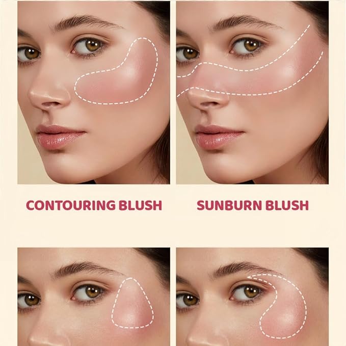 Shiny Blush 12 Color Cream High-Pigmented Buildable Face Blush Long-Lasting Natural Look Face Blush for Cheeks (Color 12)-Velvo Beauty