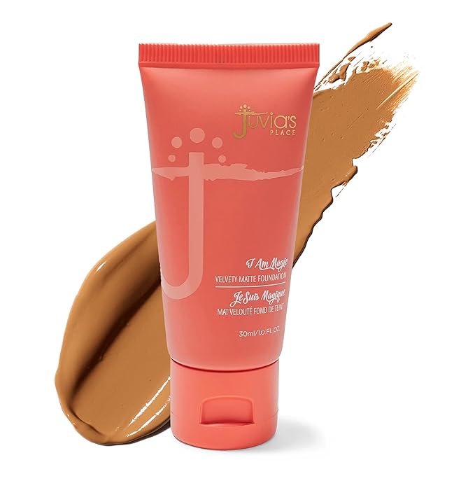 Juvia's Place I Am Magic Velvety Matte Liquid Foundation 440 - Savanna - Tan w/Cool, Olive Undertone, Makeup Foundation Full Coverage, Lightweight, Long Wear, Velvety Matte Finish-Velvo Beauty