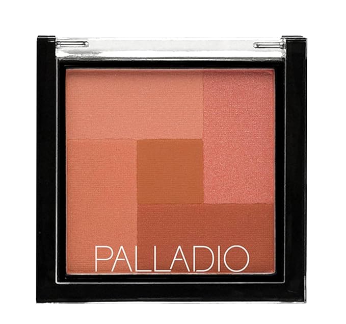 Palladio 2-In-1 Mosaic Blush and Bronzer, Silky Smooth Face Makeup Pressed Powder, Five Color Hues from Shimmering Pinks to Golden Browns, Rich Pigmented Shades, Flawless Finish, Desert Rose, 0.3 Oz-Velvo Beauty