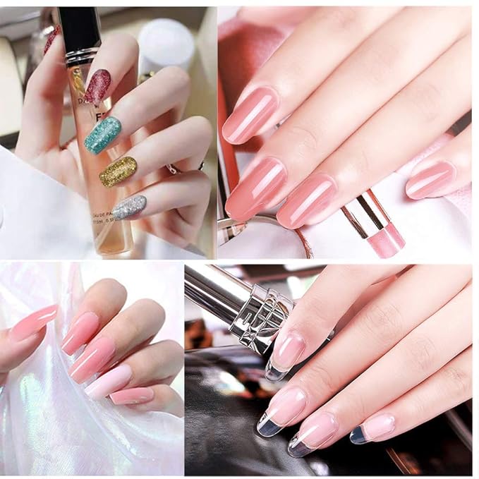 Gel Nail Polish Kit for Women with 6 Colors Extension Poly Nail Gel set, 48W UV Lamp, 12pcs nail polish set with Base Coat and Top coat,Professional Manicure Tool for Home DIY Salon-Velvo Beauty