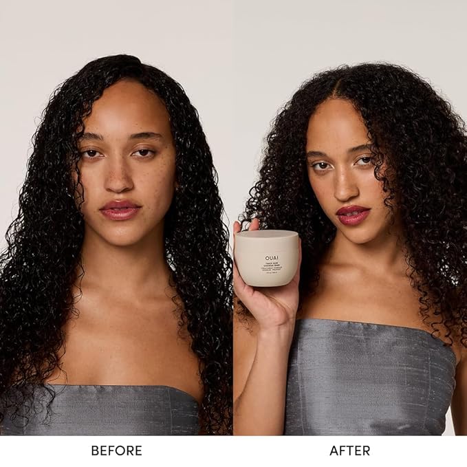 OUAI Thick Hair Mask - Deep Conditioning Hair Mask with Almond Oil, Olive Oil, & Hydrolyzed Keratin to Restore Damaged Strands - Phthalate & Paraben Free (8 fl oz)-Velvo Beauty