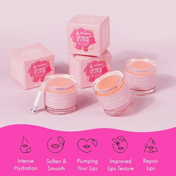Lip Mask Overnight - Lip Sleeping Mask and Lip Scrub Exfoliator, Scrubber, Moisturizer, Balm and Hydrator for Lip Care, Therapy, Butter, Repair and Treatment for Dry, Cracked Lips-Velvo Beauty