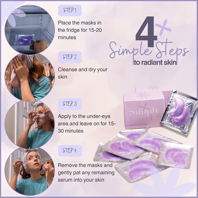 Under Eye Masks (20 Pairs) Collagen & Hyaluronic Acid - Reduce Wrinkles, Dark Circles, Puffy Eyes, Bags, Anti Aging Patches & Face Moisturizer Sensitive Skin Safe- Mothers Day-Velvo Beauty