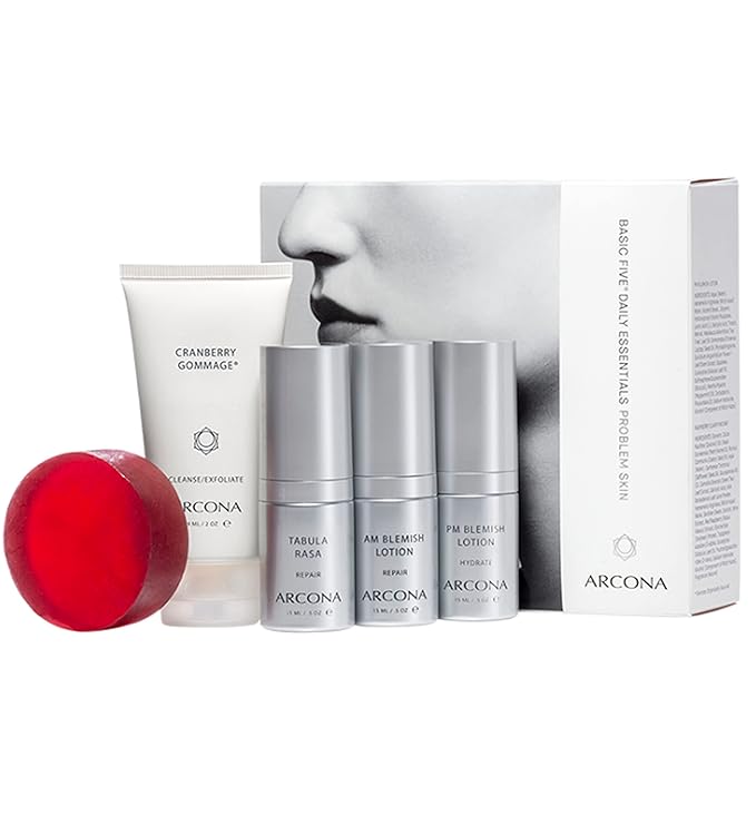 ARCONA Basic 5 Daily Essentials Problem Skin - Our 5 Piece Set Exclusively Designed for Blemish, Hormonal + Blemish Prone Skin. Made In The USA-Velvo Beauty