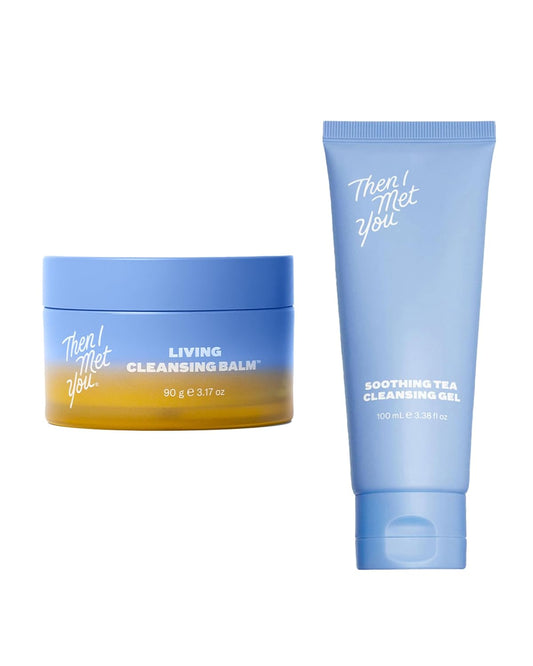 Then I Met You The Cleansing Duo Set with Living Balm Oil Cleanser & Soothing Tea Cleansing Gel Water Cleanser-Velvo Beauty