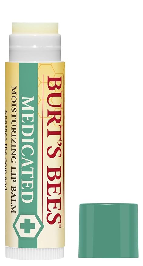 Burt's Bees Medicated Lip Balm, With Eucalyptus Oil and Menthol, Tint-Free, Natural Origin Lip Care, 2 Tubes, 0.15 oz.-Velvo Beauty