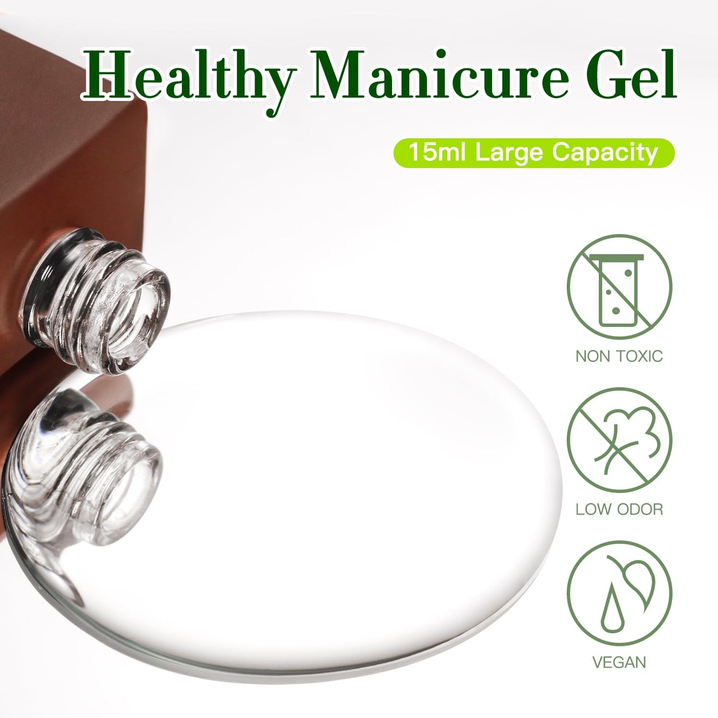 Double Rhythm 15ML No Wipe Gel Top Coat Base Coat Iridescent Glitter Shimmer 2 in 1 Nail Polish Soak Off Manicure DIY Home Salon (Matte Top Coat)-Velvo Beauty