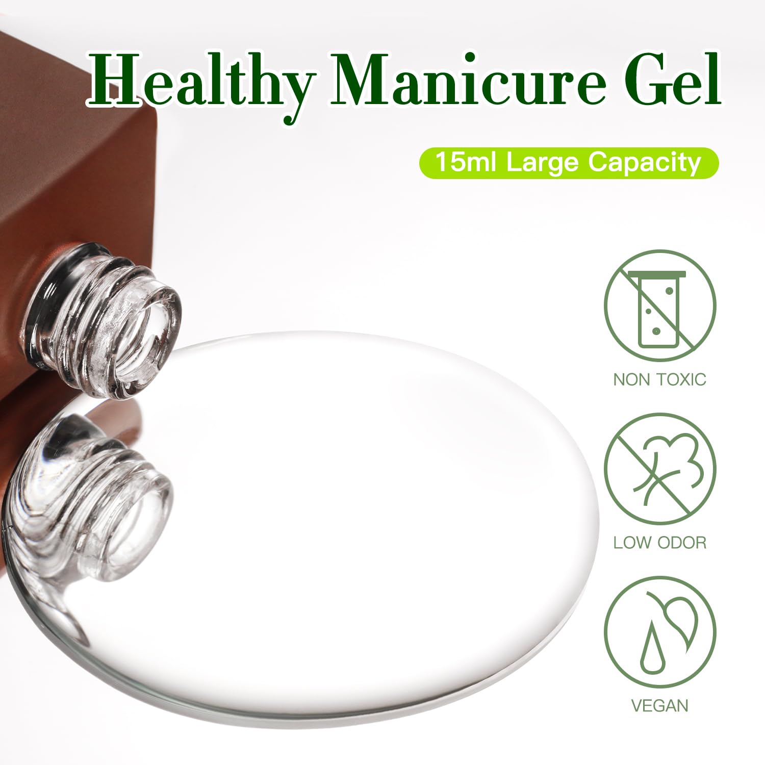 Double Rhythm 15ML No Wipe Gel Top Coat Base Coat Iridescent Glitter Shimmer 2 in 1 Nail Polish Soak Off Manicure DIY Home Salon (Matte Top Coat)-Velvo Beauty