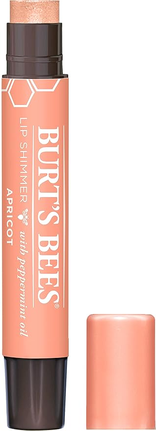 Burt's Bees Lip Balm, Moisturizing Lip Shimmer for Women, for All Day Hydration, with Vitamin E & Coconut Oil, 100% Natural, Apricot, 0.09 Ounce-Velvo Beauty