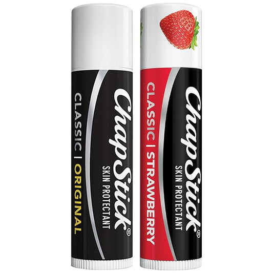 ChapStick Lip Care Bundle – Classic Strawberry + Classic Original Lip Balm, 0.15 Oz Ea (2 Piece Set)-Velvo Beauty