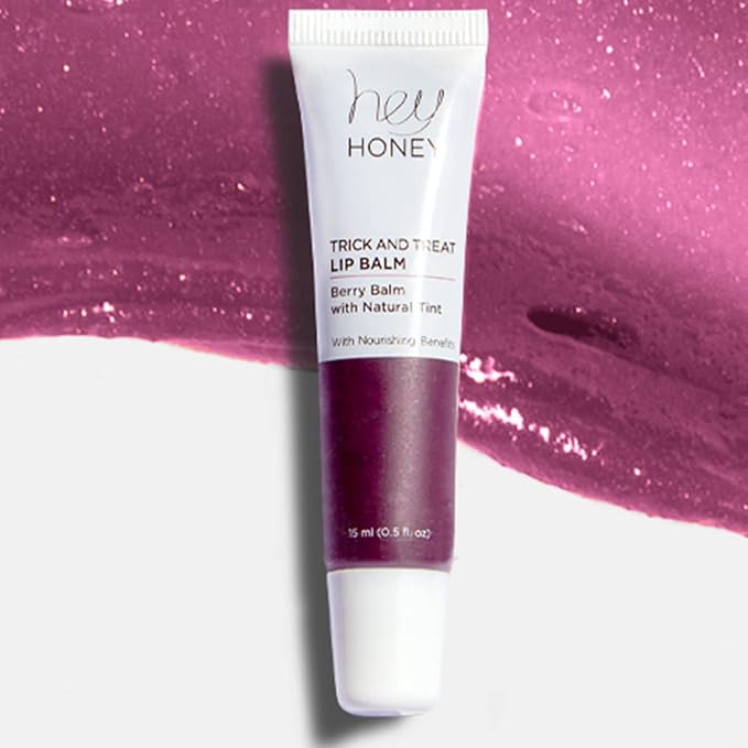 Hey Honey Skincare Trick and Treat Honey Berry Plumping Lip Balm | 2 In 1 Natural Tint with Hydrating & Moisturizing Properties | Targeting Your Lips Area Wrinkles | 0.5 oz (Honey Berry)-Velvo Beauty