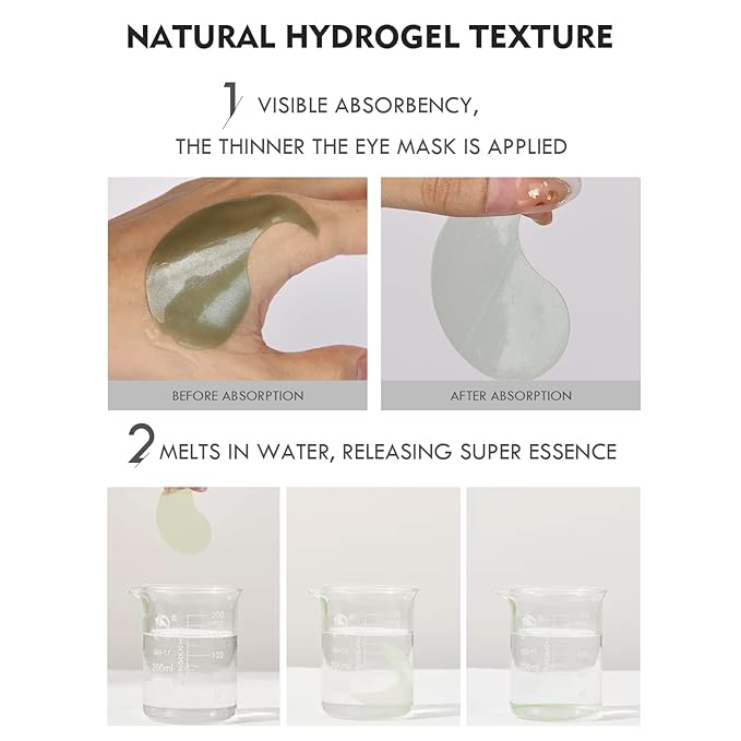 Under Eye Patches for Puffy Eyes, Dark Circles and Wrinkles, 60 Pcs Eye Masks with Rose, Snail and Green Tea Extract to Refresh Your Eye Skin (Snail Extract)-Velvo Beauty