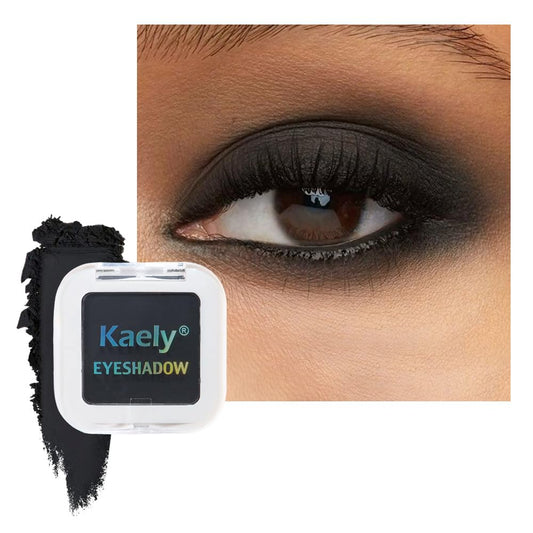 Kaely Pressed Single Eyeshadow Makeup, Black Matte Highly Pigmented Monochrome Eye Shadow Palette, Waterproof Neutral Powder Mini Eyeshadow, sombras para ojos, Lightweight Blendable, 07-Velvo Beauty