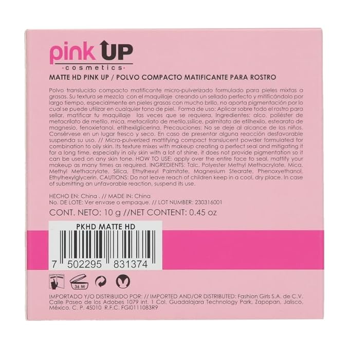 Matte HD Compact Powder Mattifying| Make up| Setting Powder| Pressed Powder | Face Make Up| For Combination Skin|Controls shine on facial skin| Model PKHD-Velvo Beauty