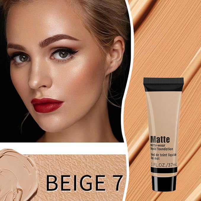 1 Pack Liquid Foundation Cream for Face Makeup,Durable Full Coverage Matte Concealer Make Up,Oil Control & Waterproof Base Primer -1 Fl.Oz-BEIGE 6#-Velvo Beauty